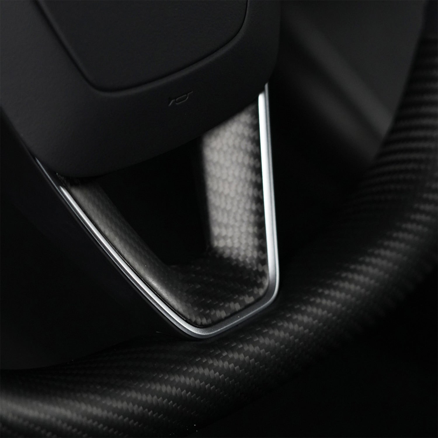 Carbon Fiber Steering Wheel V Sticker for Tesla Model Y Juniper 2025
