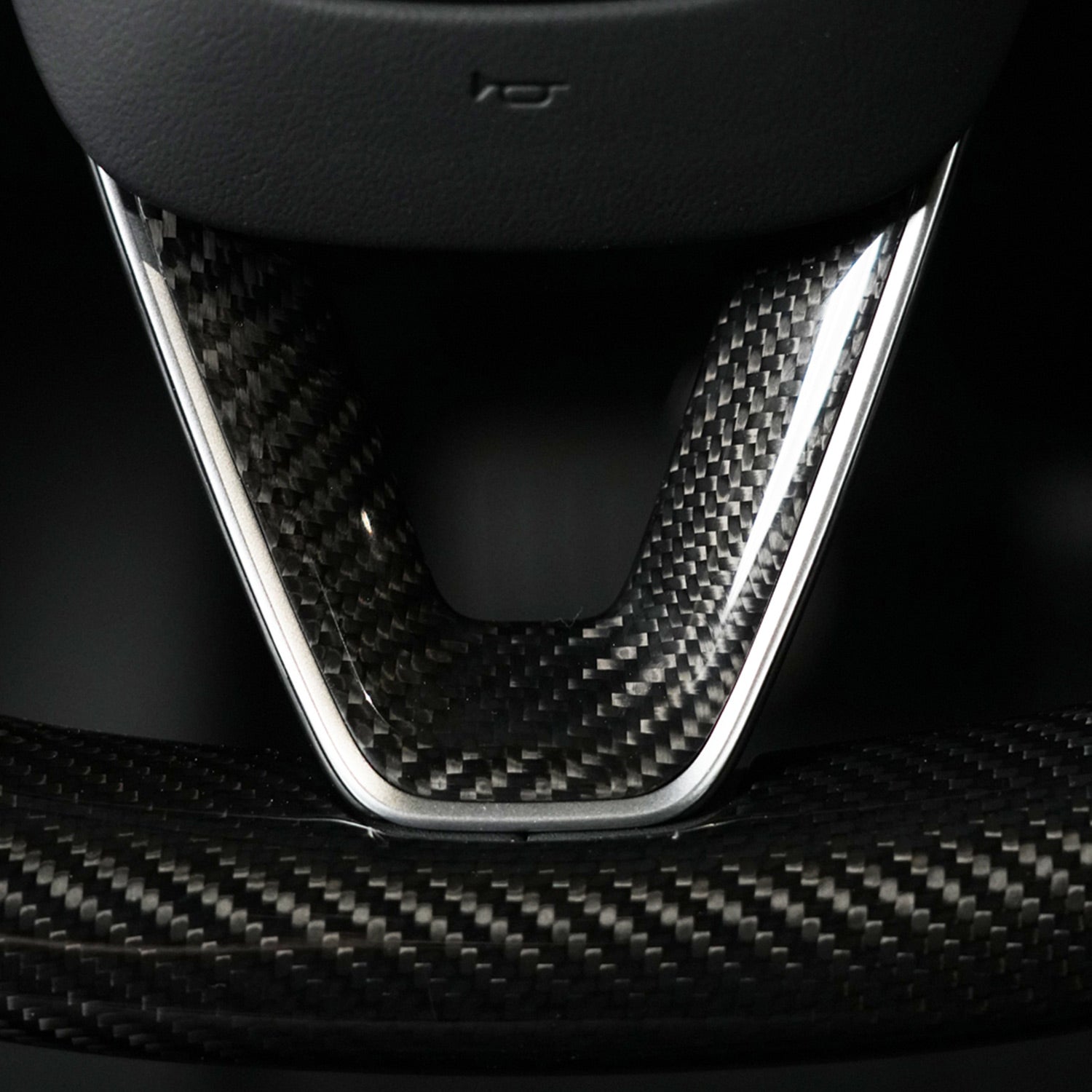 Carbon Fiber Steering Wheel V Sticker for Tesla Model Y Juniper 2025