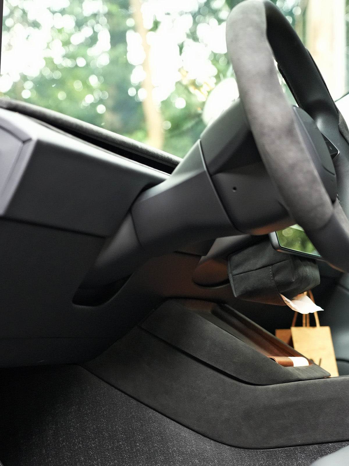 Alcantara Center Console Side Trim for Tesla Model Y Juniper 2025