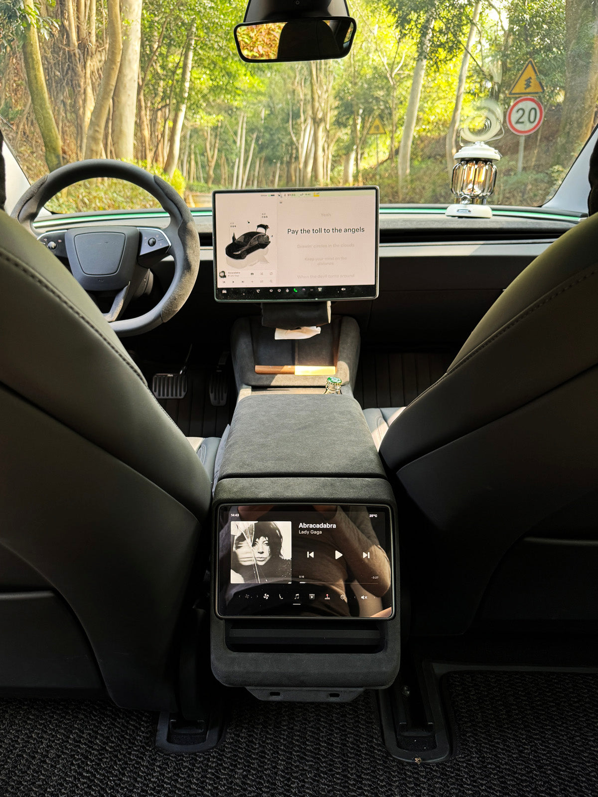 Alcantara Back Seat Cup Cover for Tesla Model 3 Highland 2025 2024