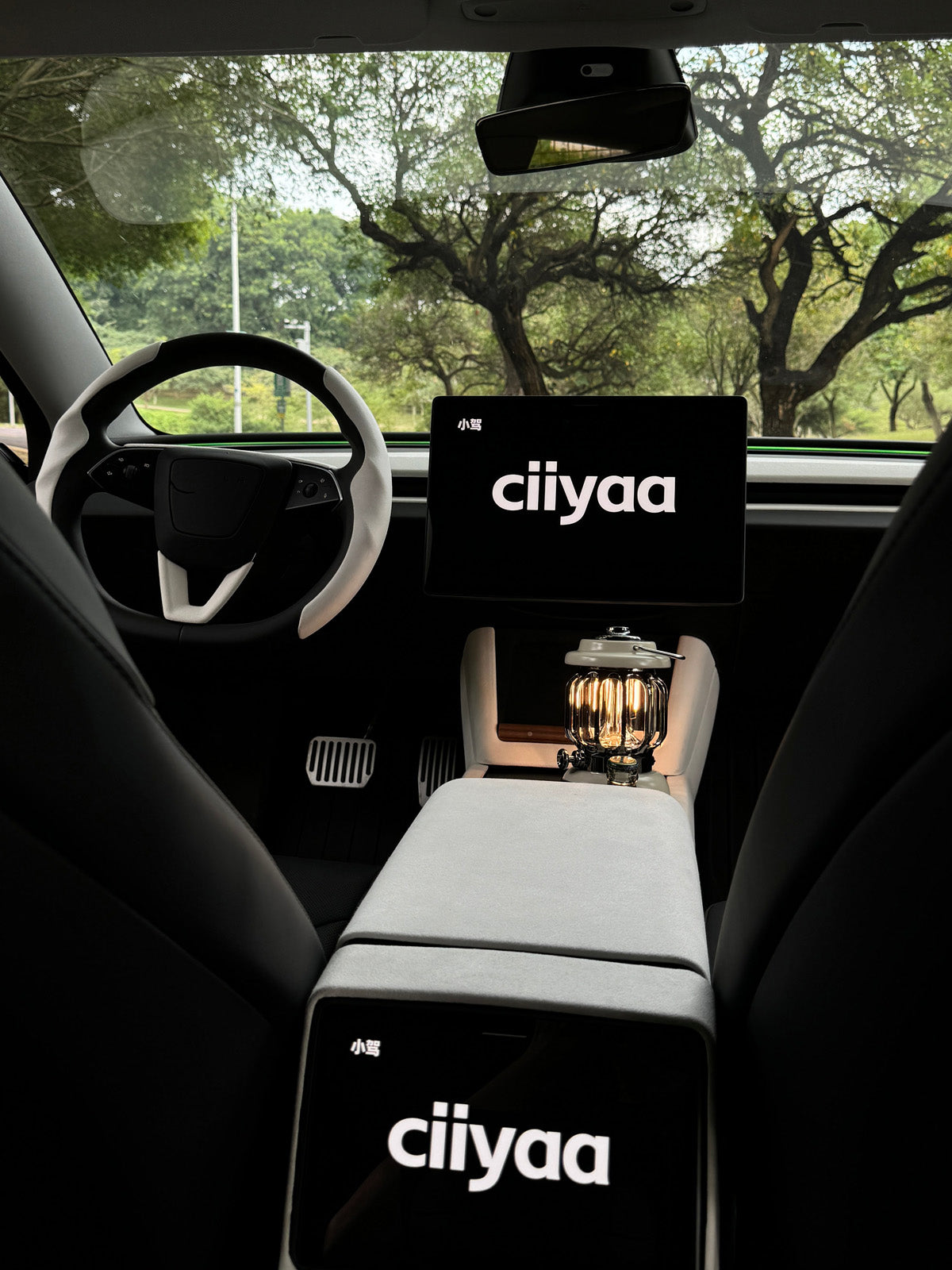 CiyaSuede Rear Center Console Anti-Kick Cover for Tesla Model Y Juniper 2025