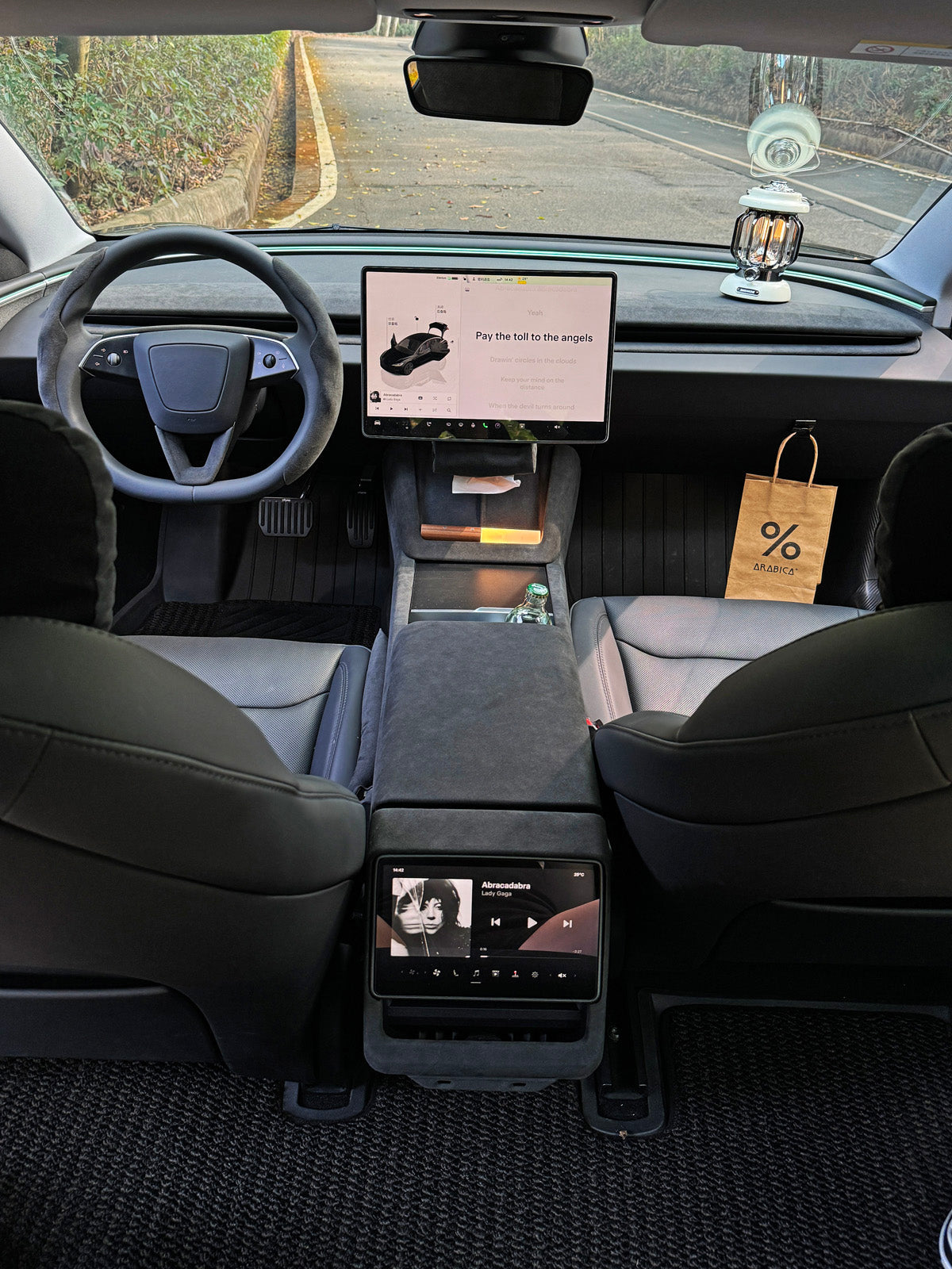 Alcantara Center Console Side Trim for Tesla Model Y Juniper 2025