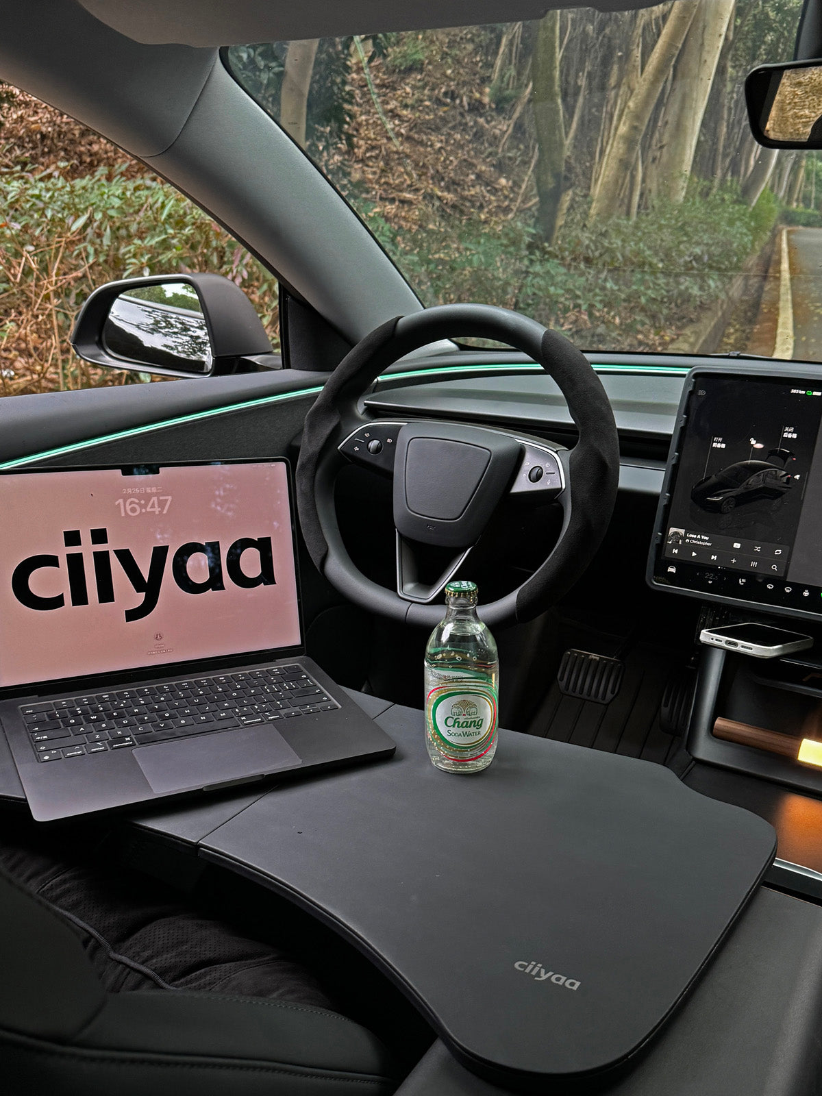 PureDeco Wireless Charging Panel Frame for Tesla Model Y Juniper 2025